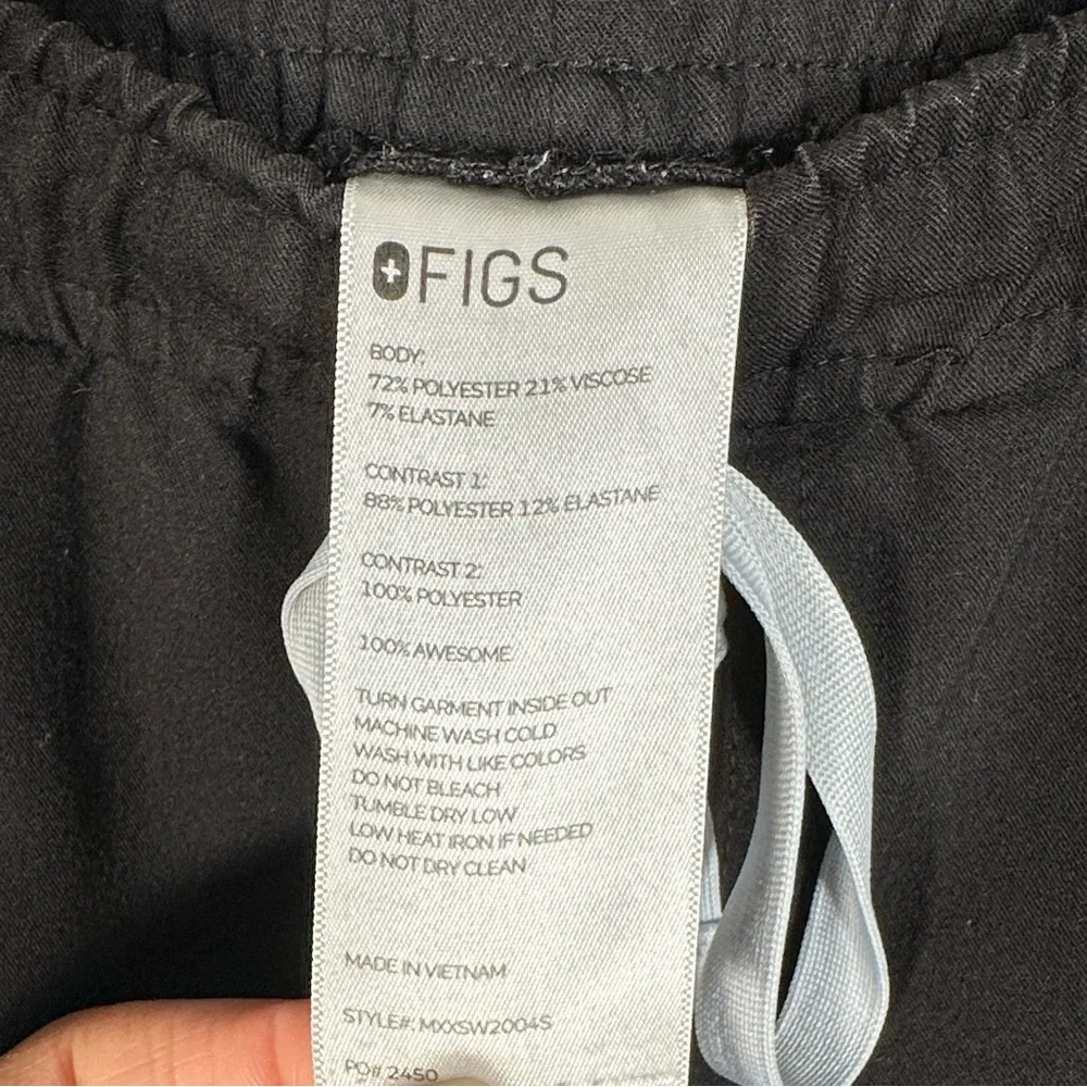 FIGS Men’s Jogger Scrub Pants Black Size S Durable Technology Medical Workwear.